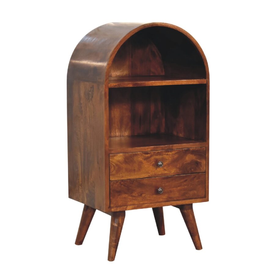 in3393 rounded top chestnut display cabinet