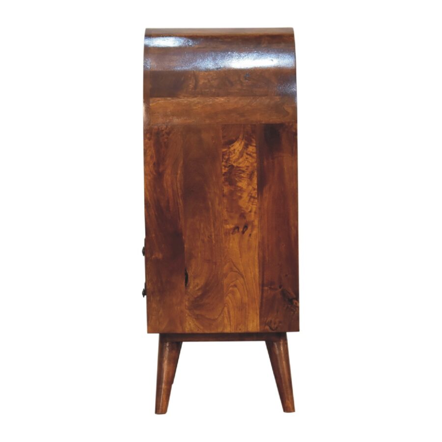 in3393 rounded top chestnut display cabinet