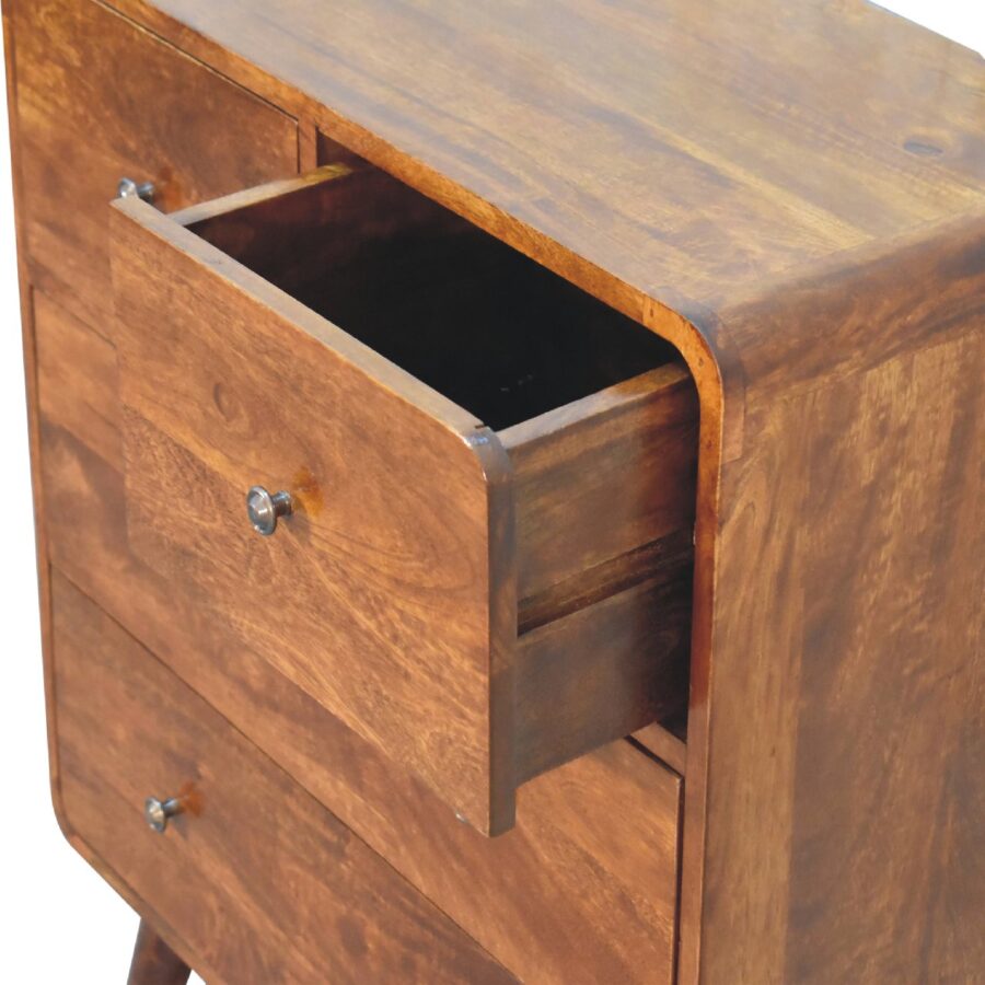 in3411 2 over 2 curved chesnut chest