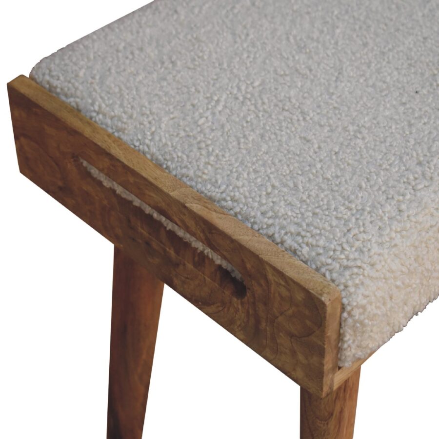 in3433 boucle cream tray style footstool