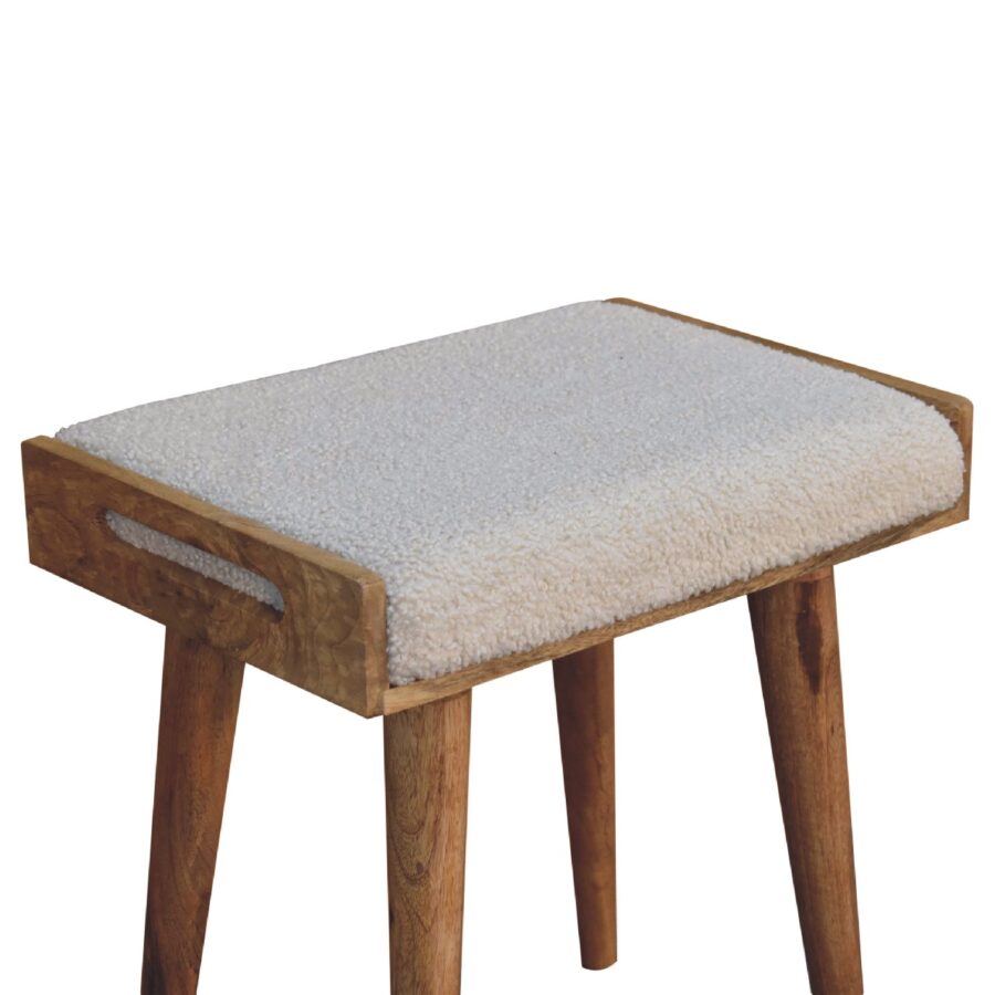 in3433 boucle cream tray style footstool