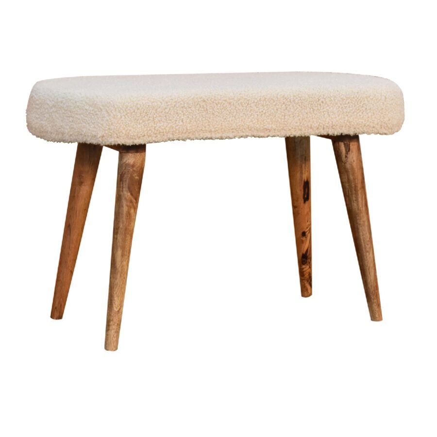 in3435 boucle cream nordic bench