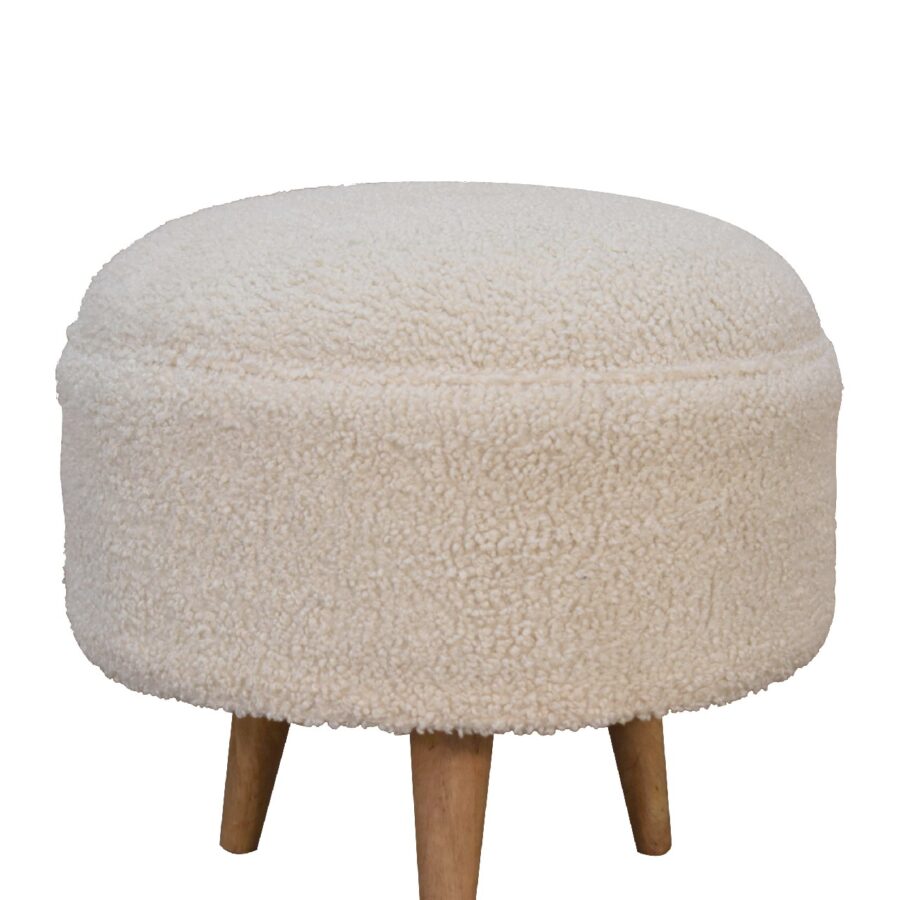 in3436 taburet rotunjit boucle cream