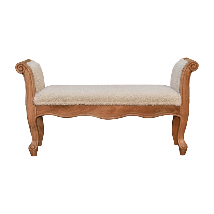 in3437 boucle cream french style bench