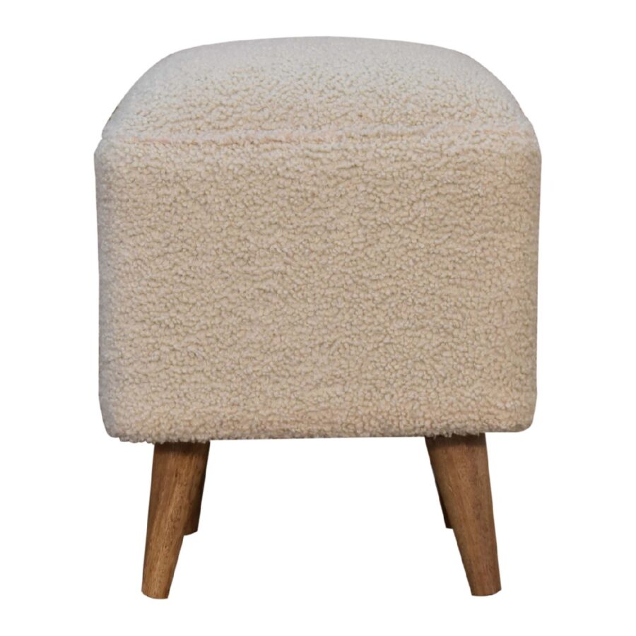 in3438 boucle cream squoval bench