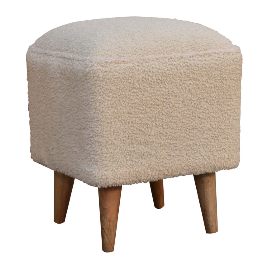 in3438 boucle cream squoval bench