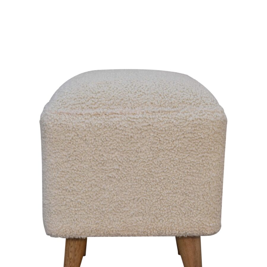 in3438 boucle cream squoval bench