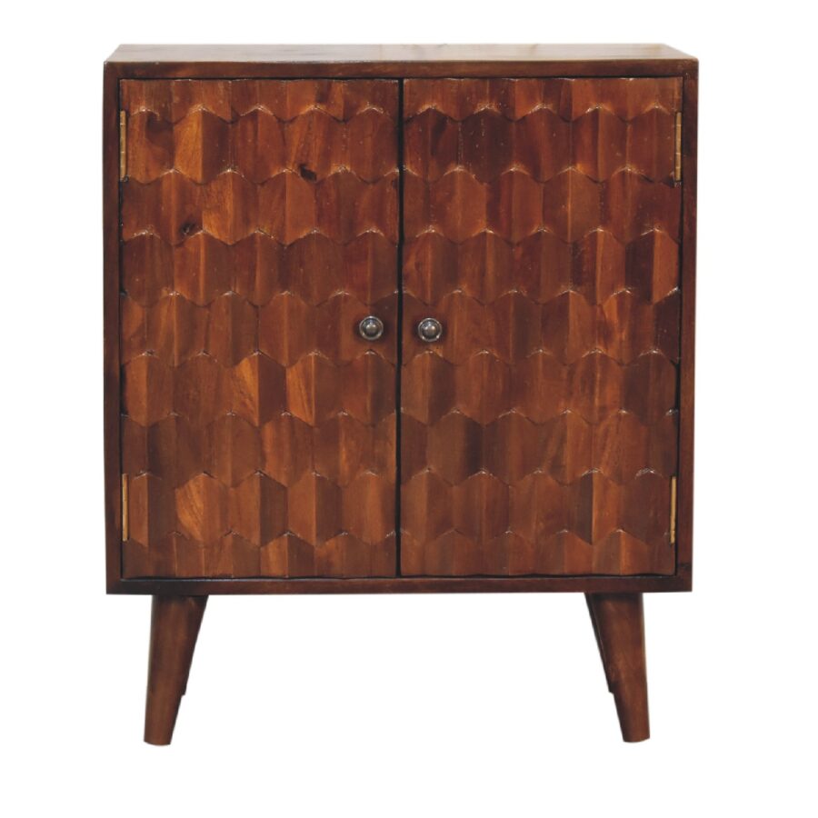 in3439 chestnut pineapple carved cabinet