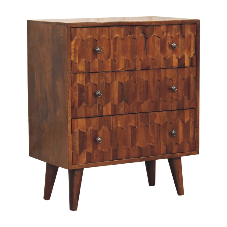 in3440 chestnut pineapple carved chest