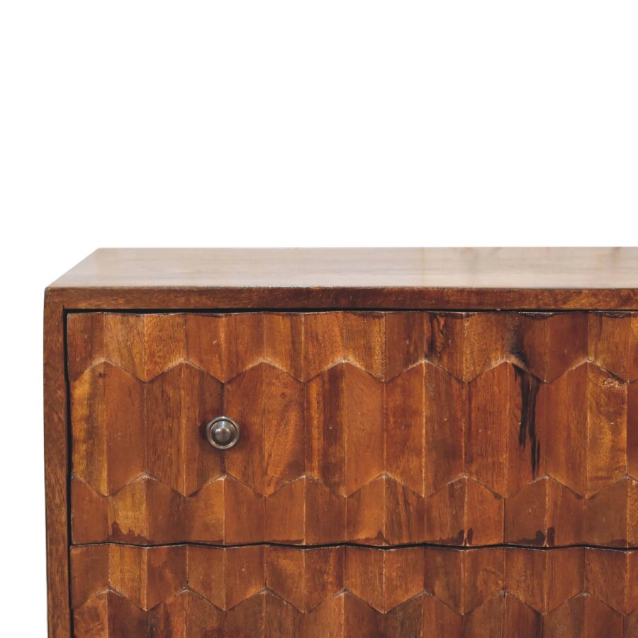 in3440 chestnut pineapple carved chest