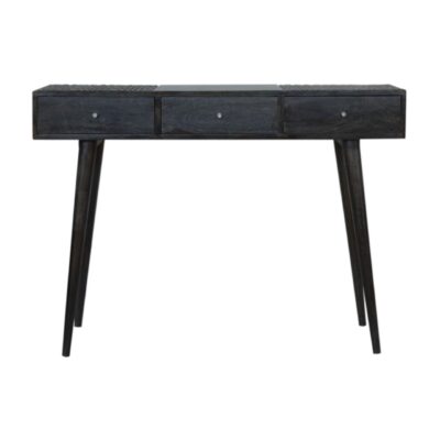 in1047 table console 3 tiroirs frêne noir