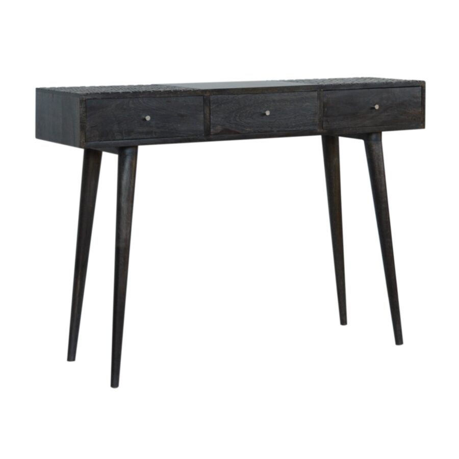 in1047 ash black 3 drawer console table