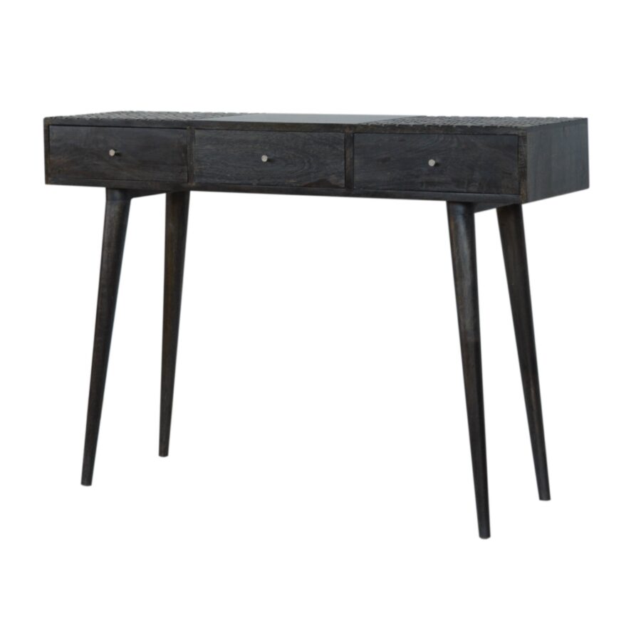 in1047 ash black 3 drawer console table