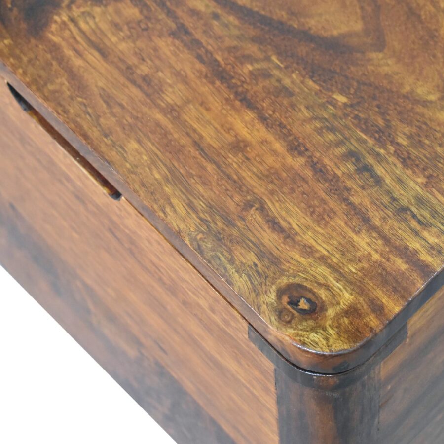 in3403 chestnut lid up storage stool
