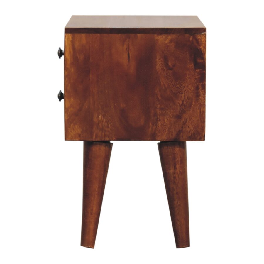 in3450 Mini-Kastanienholz, moderner Nachttisch aus Massivholz
