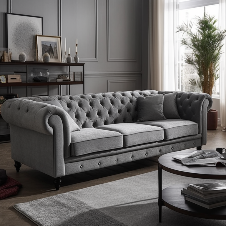 grey fabric chesterfield sofa 32k uhd expert draftsmanship