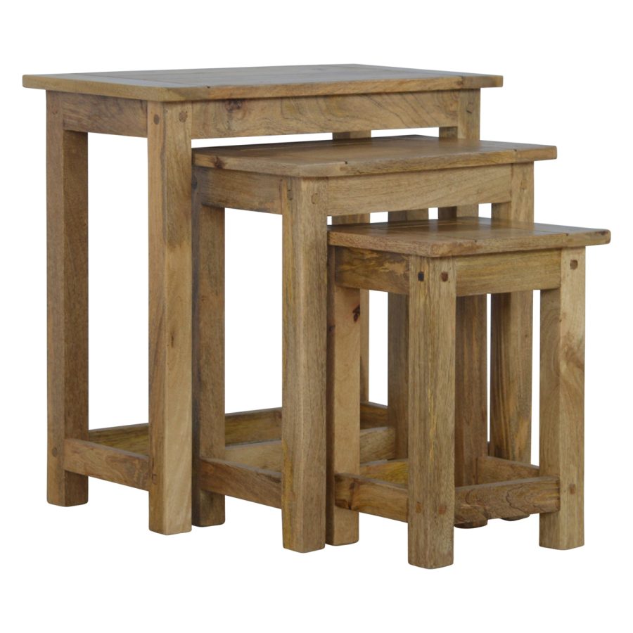 asb307 tabouret en bois massif lot de 3