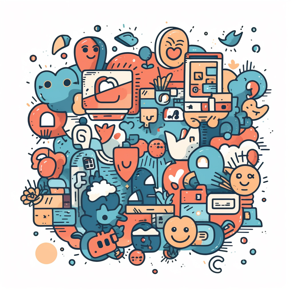 A collection of social media icons, representing building an online presence for dropshipping in the UK.