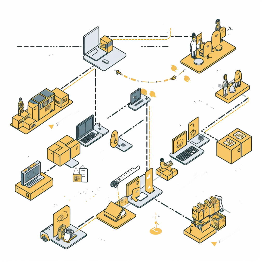 Diagram, ki prikazuje dropshipping postopek v Združenem kraljestvu