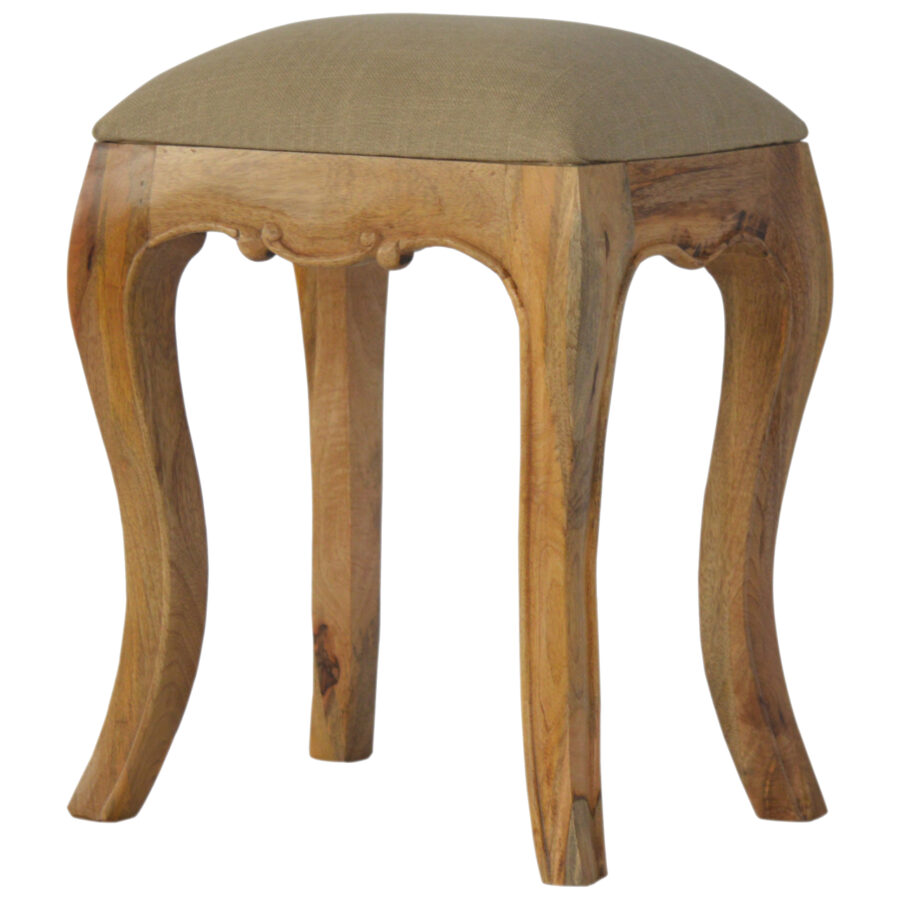in006 chantilly stool with mud linen seatpad