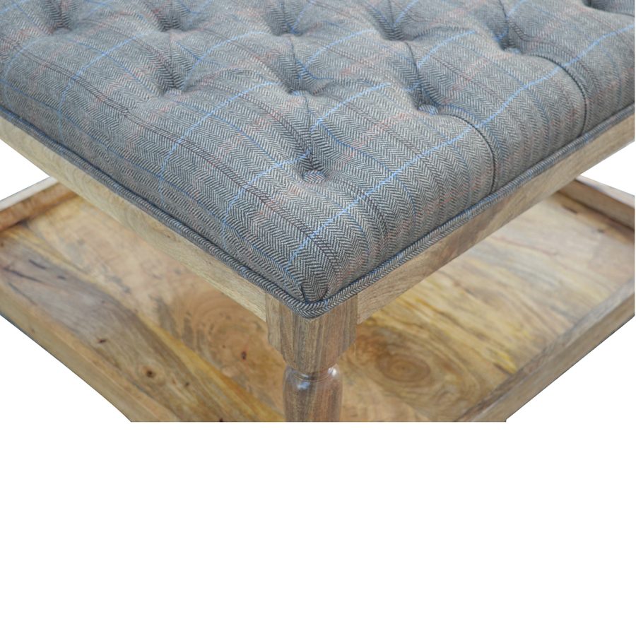 in082 multi tweed footstool with shelf