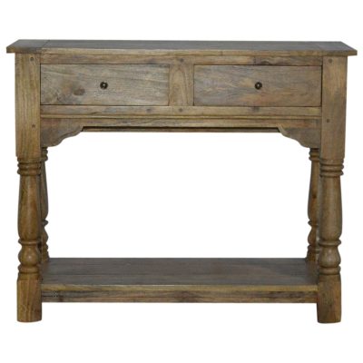 in088 solid wood 2 drawer console table