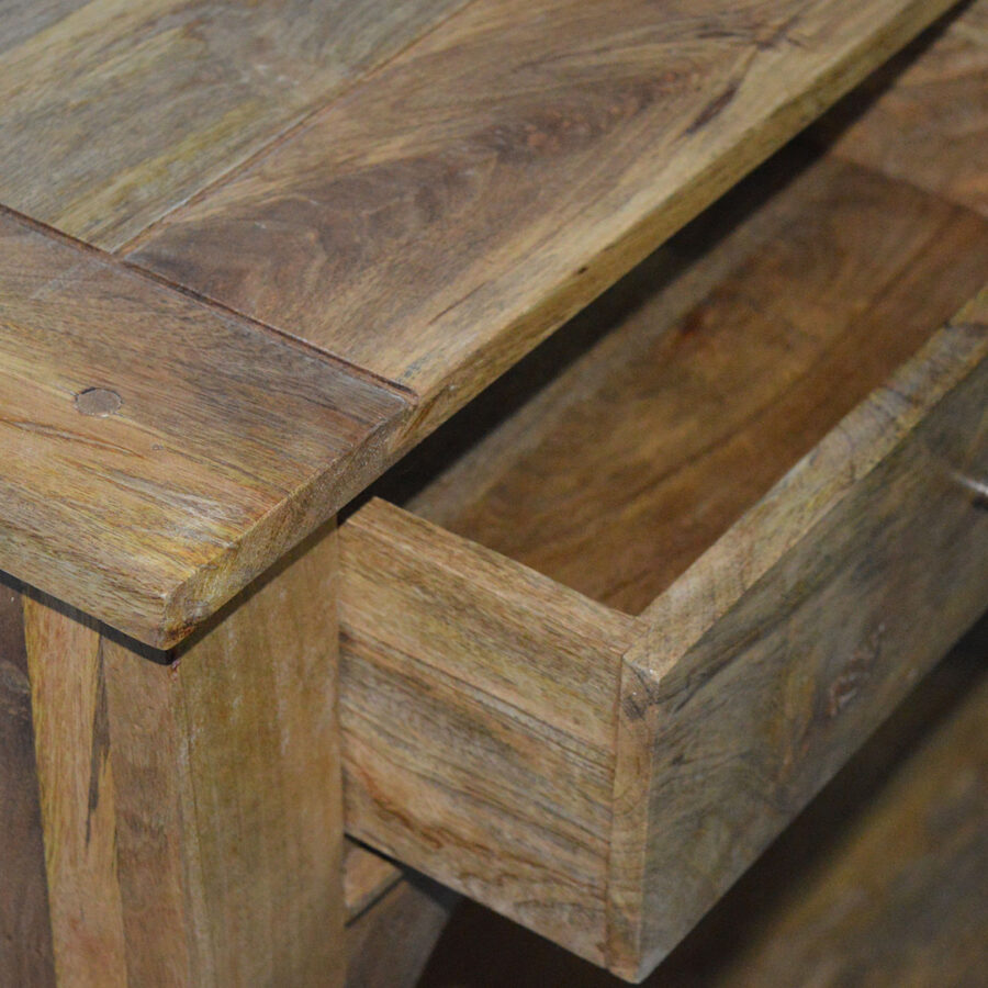 in088 konzolna mizica iz masivnega lesa z 2 predaloma