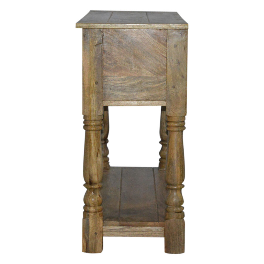 in088 solid wood 2 drawer console table