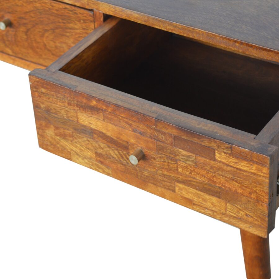 in1002 3 drawer assorted chestnut console table