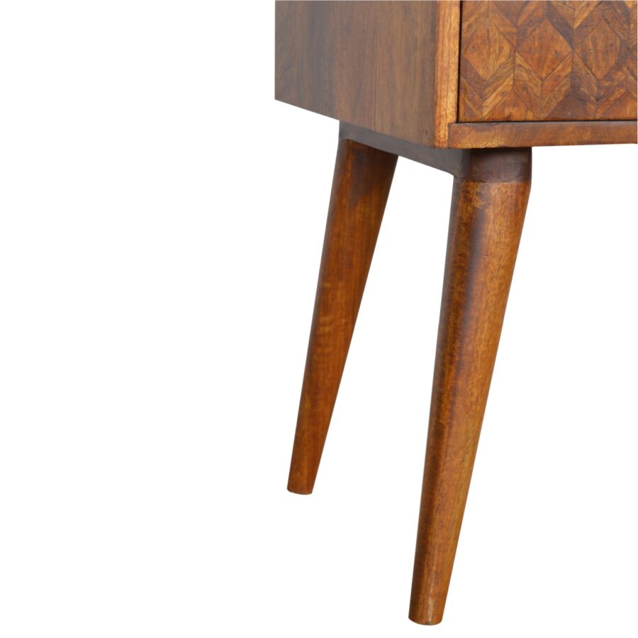 in1007 assorted chestnut bedside with open slot