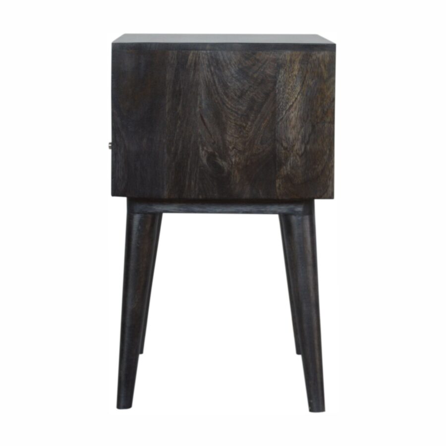 in1045 ash black carved drawer bedside