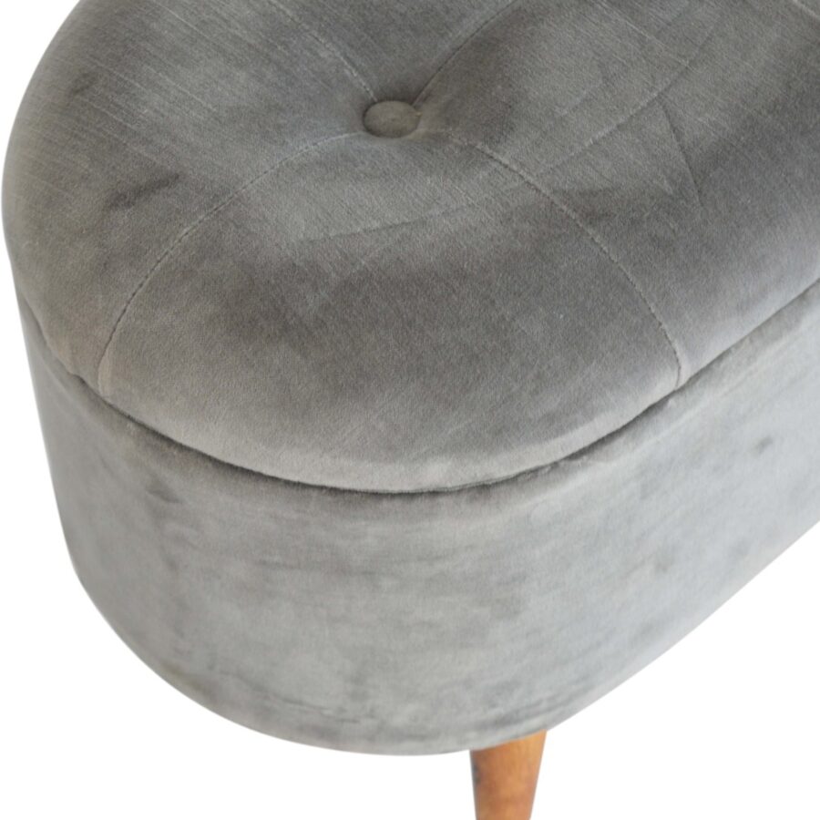 in1203 grey tweed curved storage footstool
