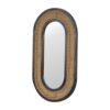 in1228 carbon black rattan mirror