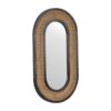 in1228 carbon black rattan mirror
