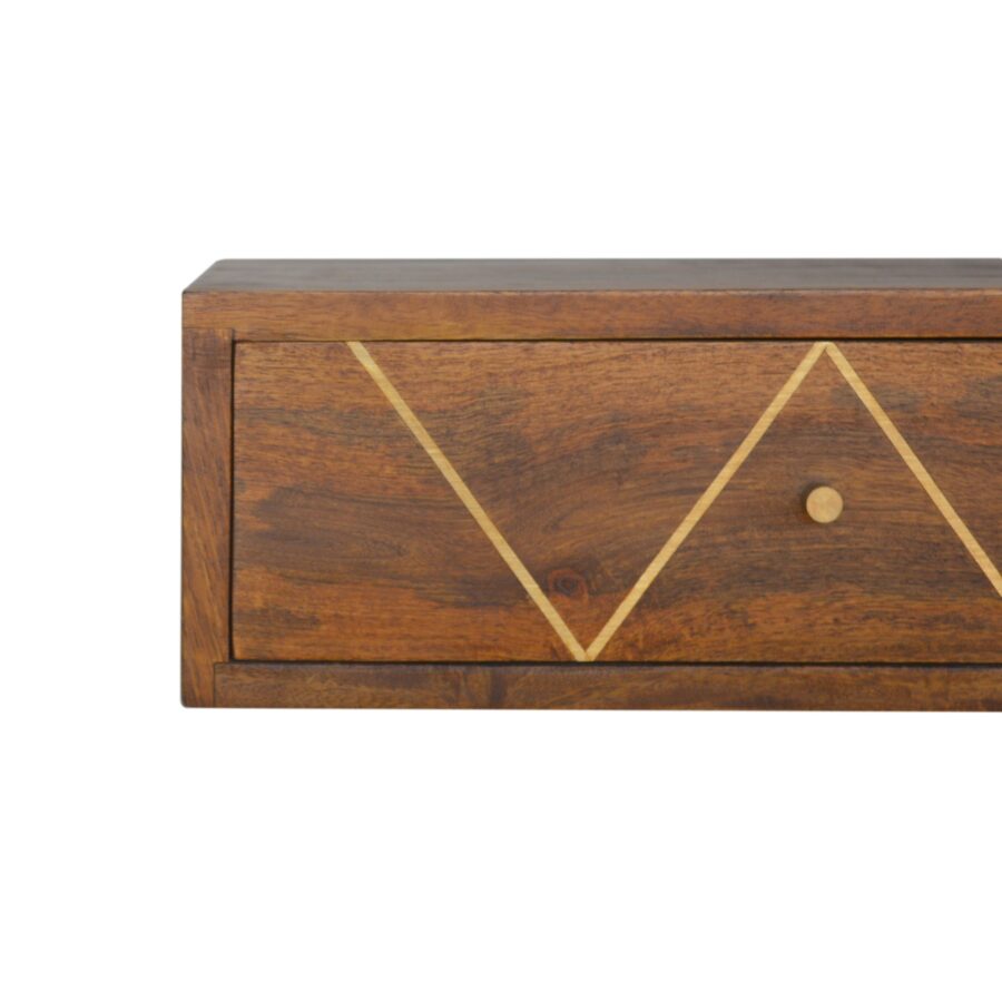 in1286 wall mounted chestnut brass inlay bedside