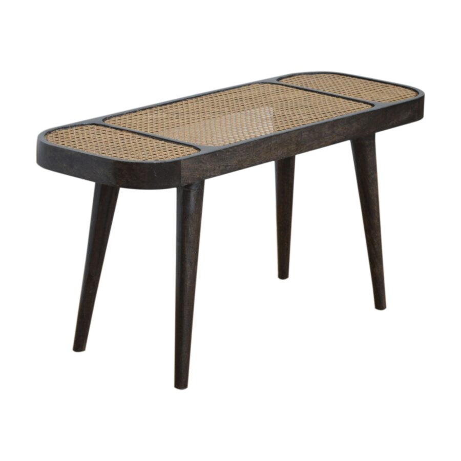 in1325 carbon black rattan bench