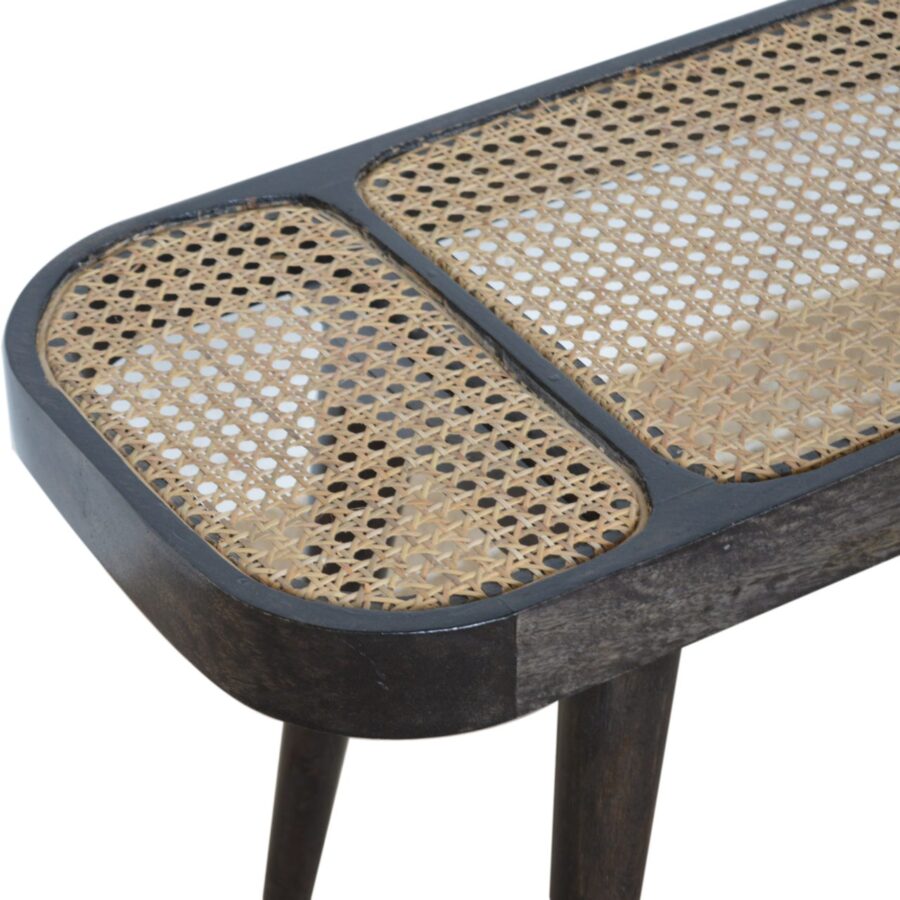 in1325 carbon black rattan bench