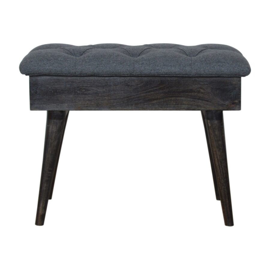 in1327 black tweed storage bench