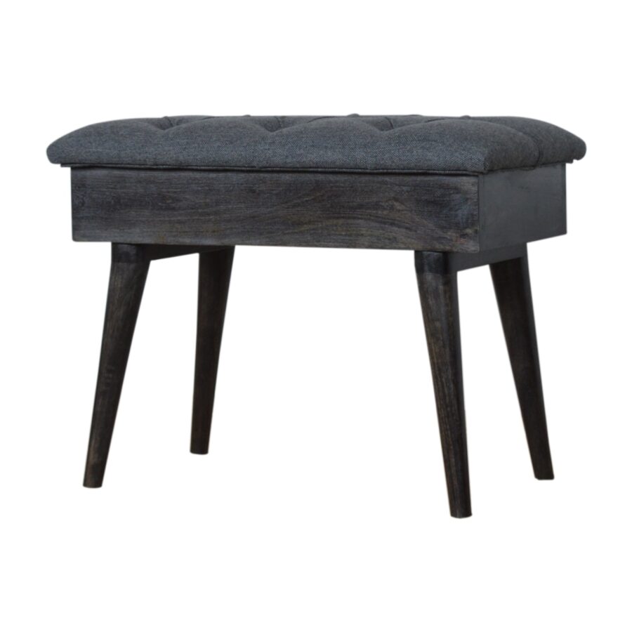 banc de rangement en tweed noir in1327