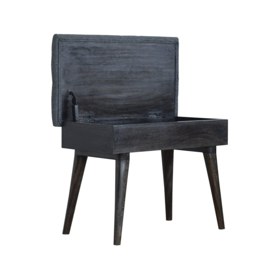 banc de rangement en tweed noir in1327