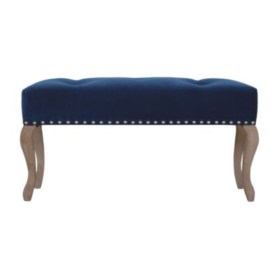 in1394 french style royal blue velvet bench