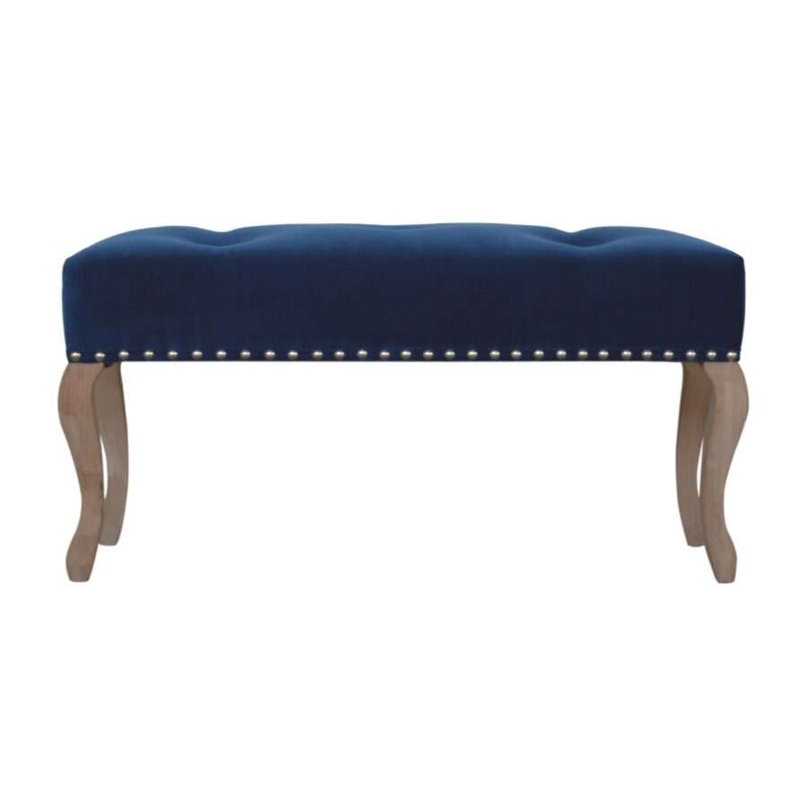 in1394 french style royal blue velvet bench