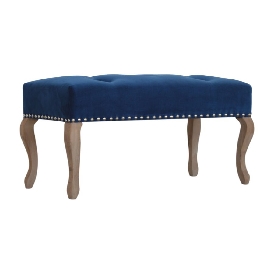 in1394 french style royal blue velvet bench