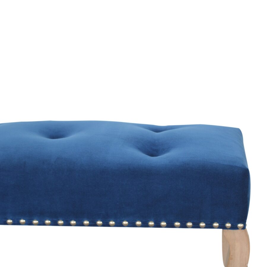 in1394 french style royal blue velvet bench