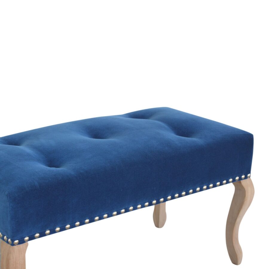 in1394 french style royal blue velvet bench