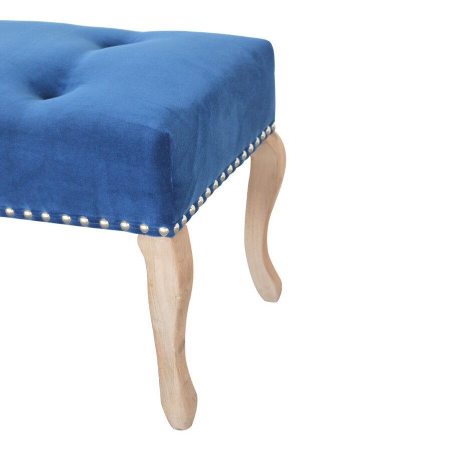 nel1394 panca in velluto blu royal in stile francese