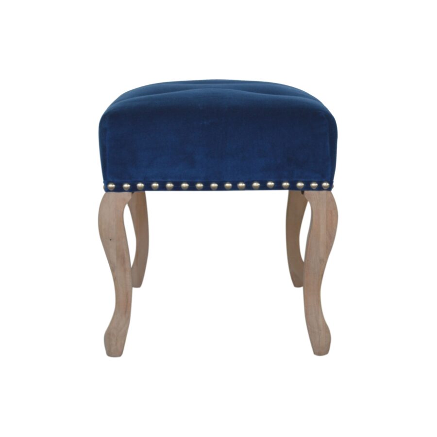 nel1394 panca in velluto blu royal in stile francese