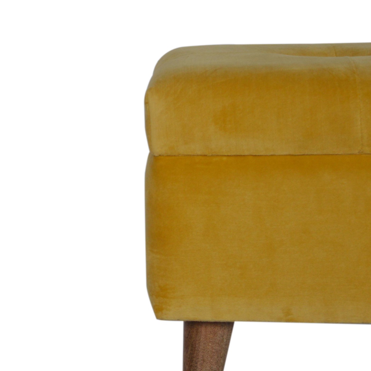 Dropshipping Mustard Velvet Storage Footstool Europe USA UK