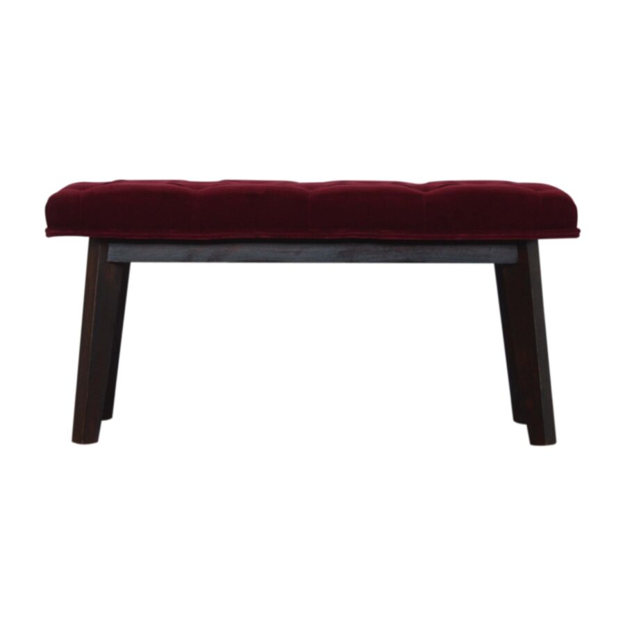 in1420 wine red velvet hallway bench