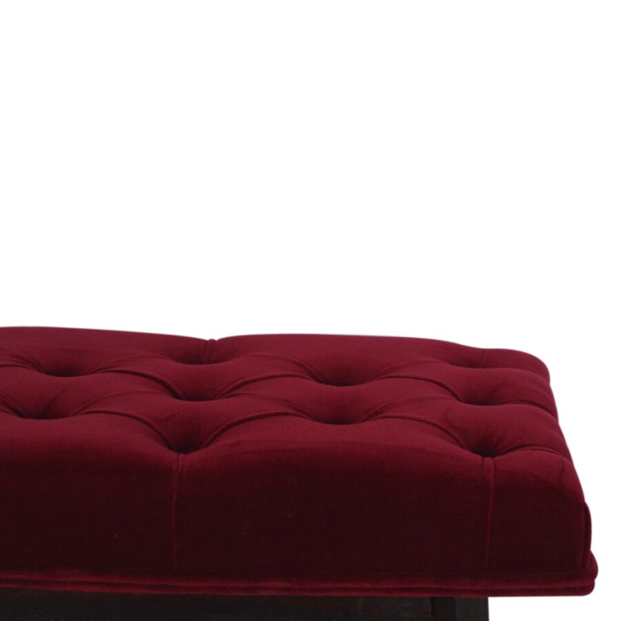 in1420 wine red velvet hallway bench